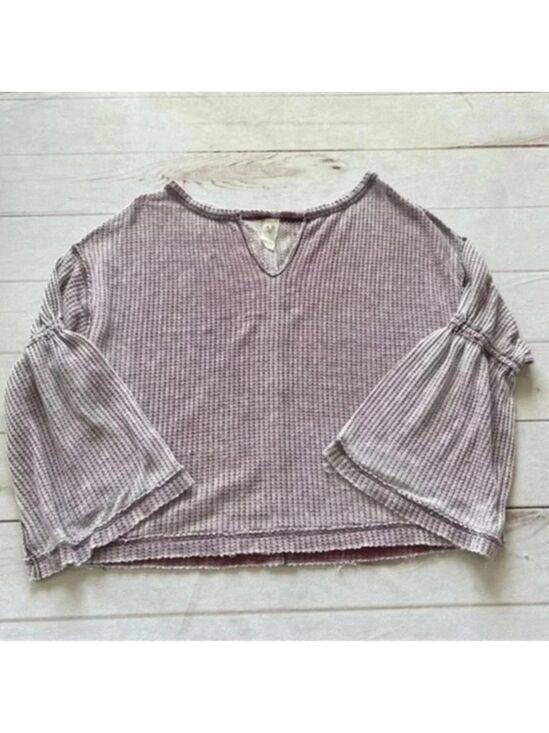 We The Free Tops - WE The Free Free People Womens XS Lavender Long Flare Thermal  Sleeve Sh…